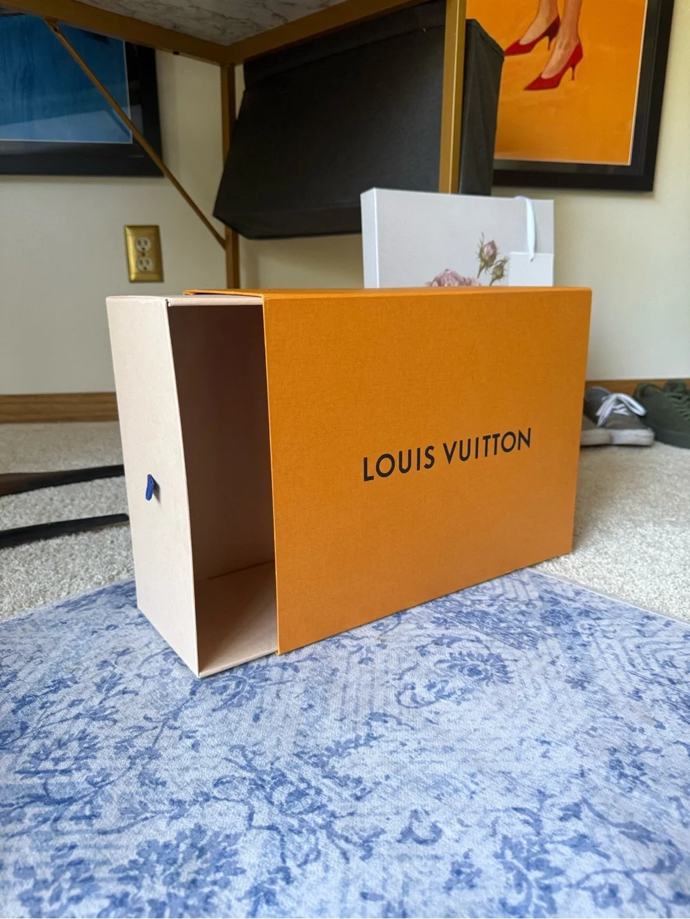 Louis Vuitton Orange and White Gift Box storage LV